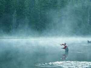 Various fishing techniques: fly fishing, ice fishing, and deep-sea fishing.