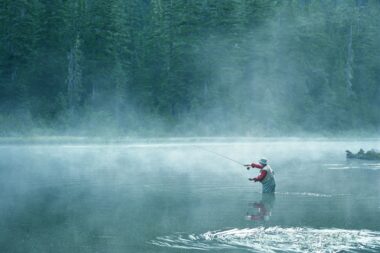 Various fishing techniques: fly fishing, ice fishing, and deep-sea fishing.