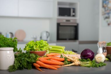 Healthy meal with lean protein, whole grains, and vegetables for middle-aged men's nutrition.